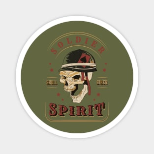 Soldier Spirit Skull Tattoo Magnet